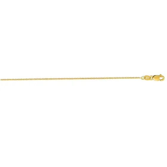 Springer's Collection 14k Yellow Gold 16" Diamond-Cut Cable Chain Necklace