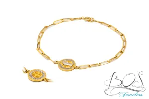 St Benedict Medal On Paperclip Bracelet