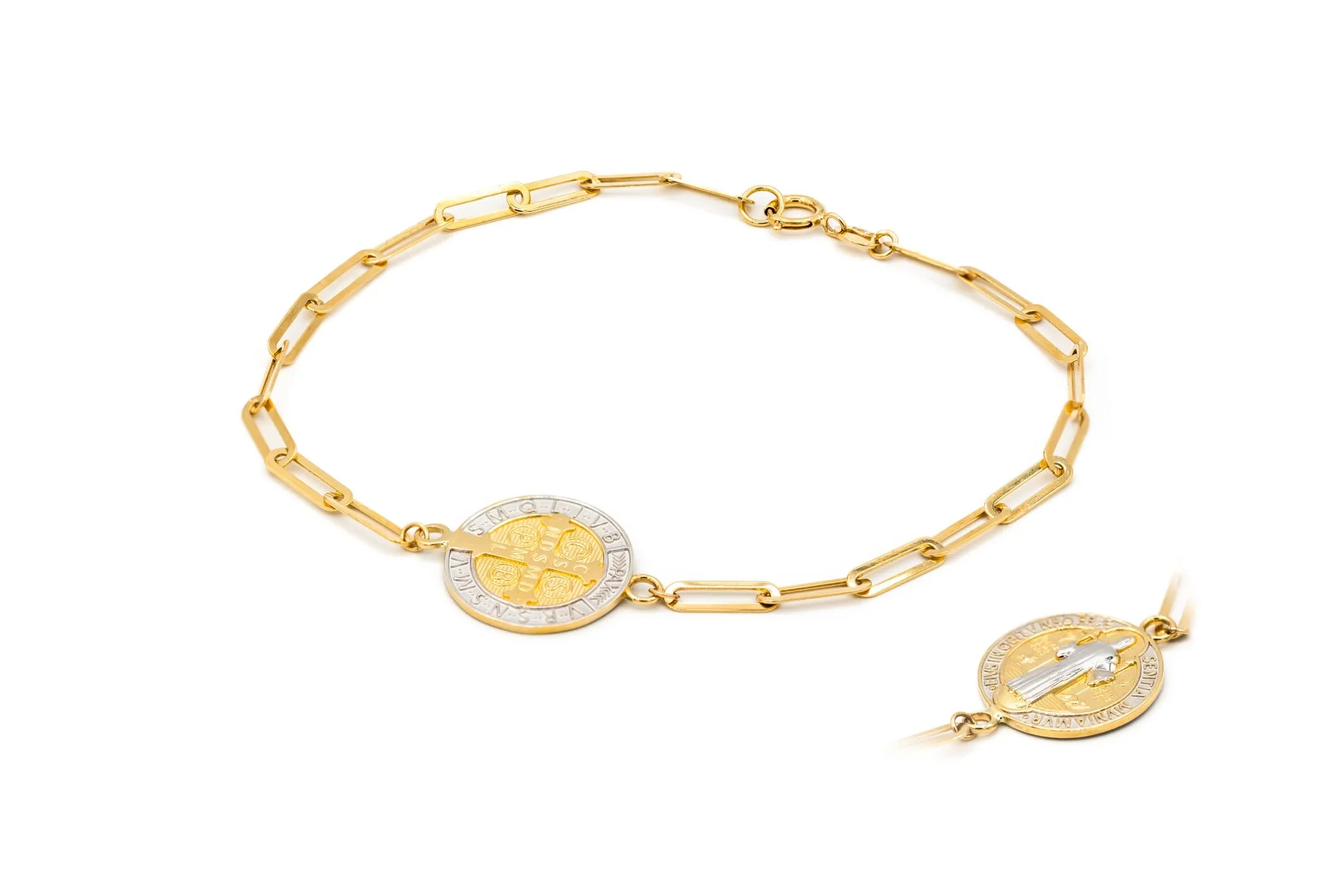 St Benedict Medal On Paperclip Bracelet