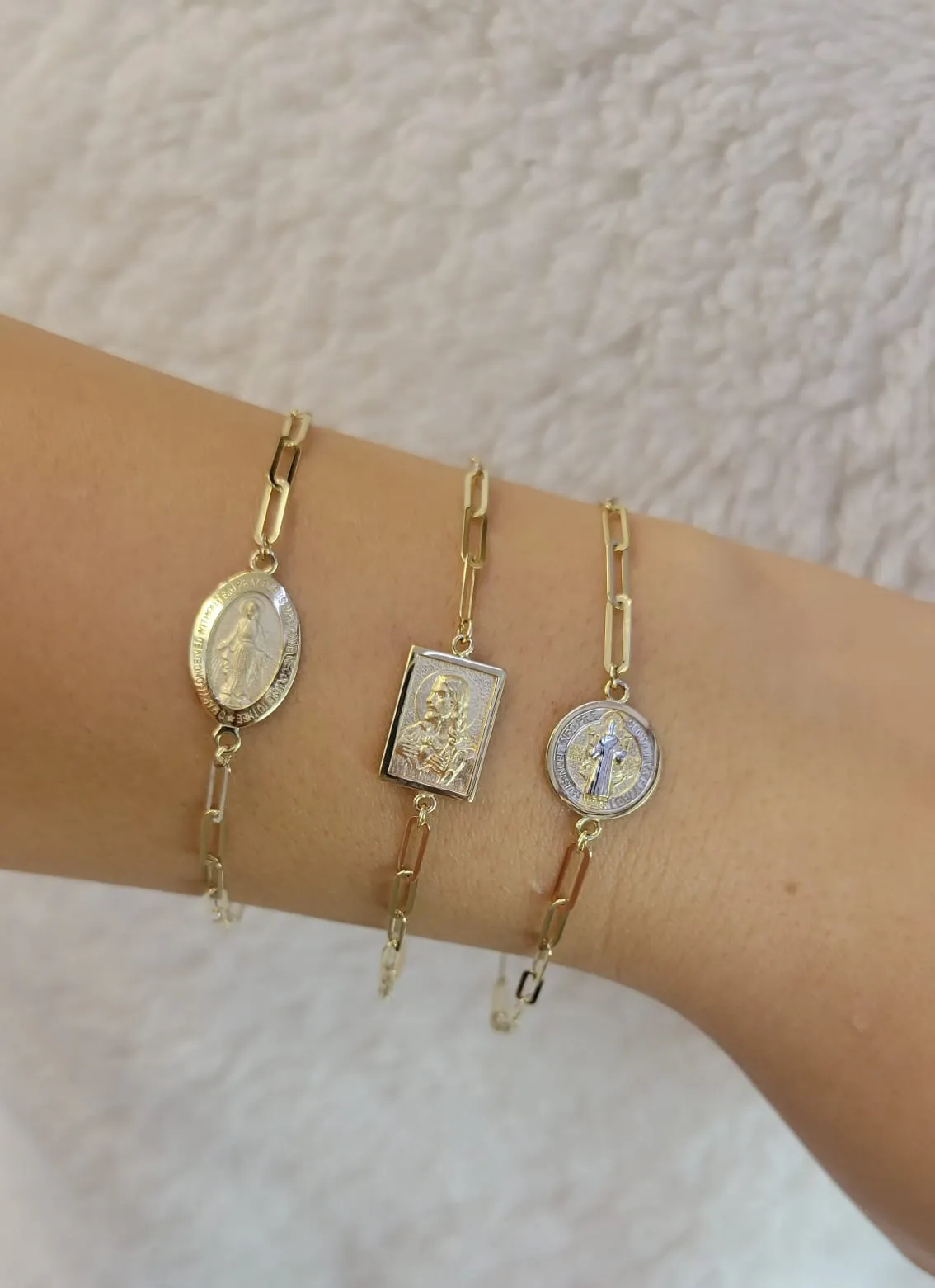 St Benedict Medal On Paperclip Bracelet