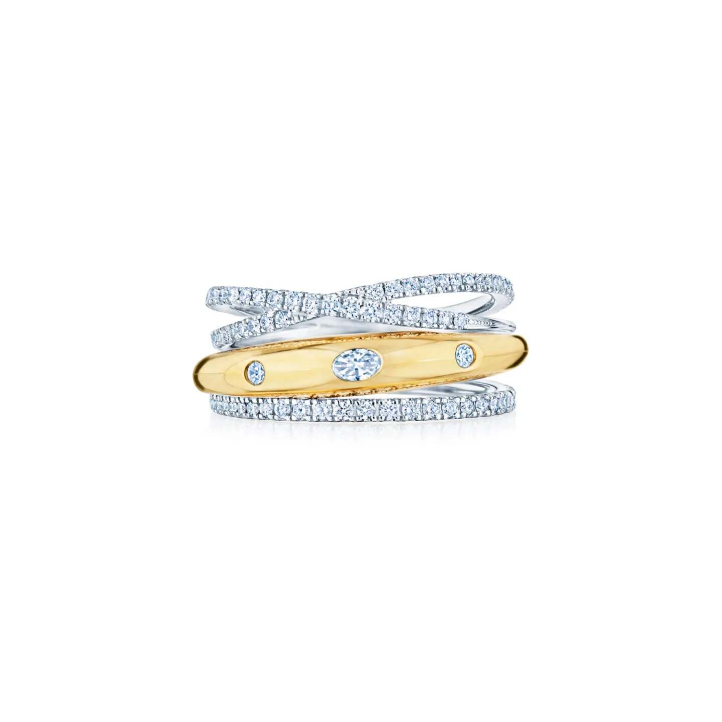 Stacked Ring with Diamonds