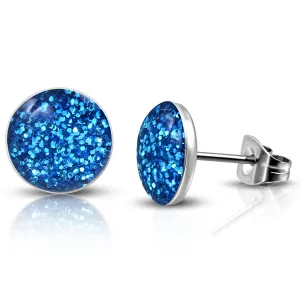 Stainless Steel Infinite Dazzling Crystal Round Circle Button Stud Earrings