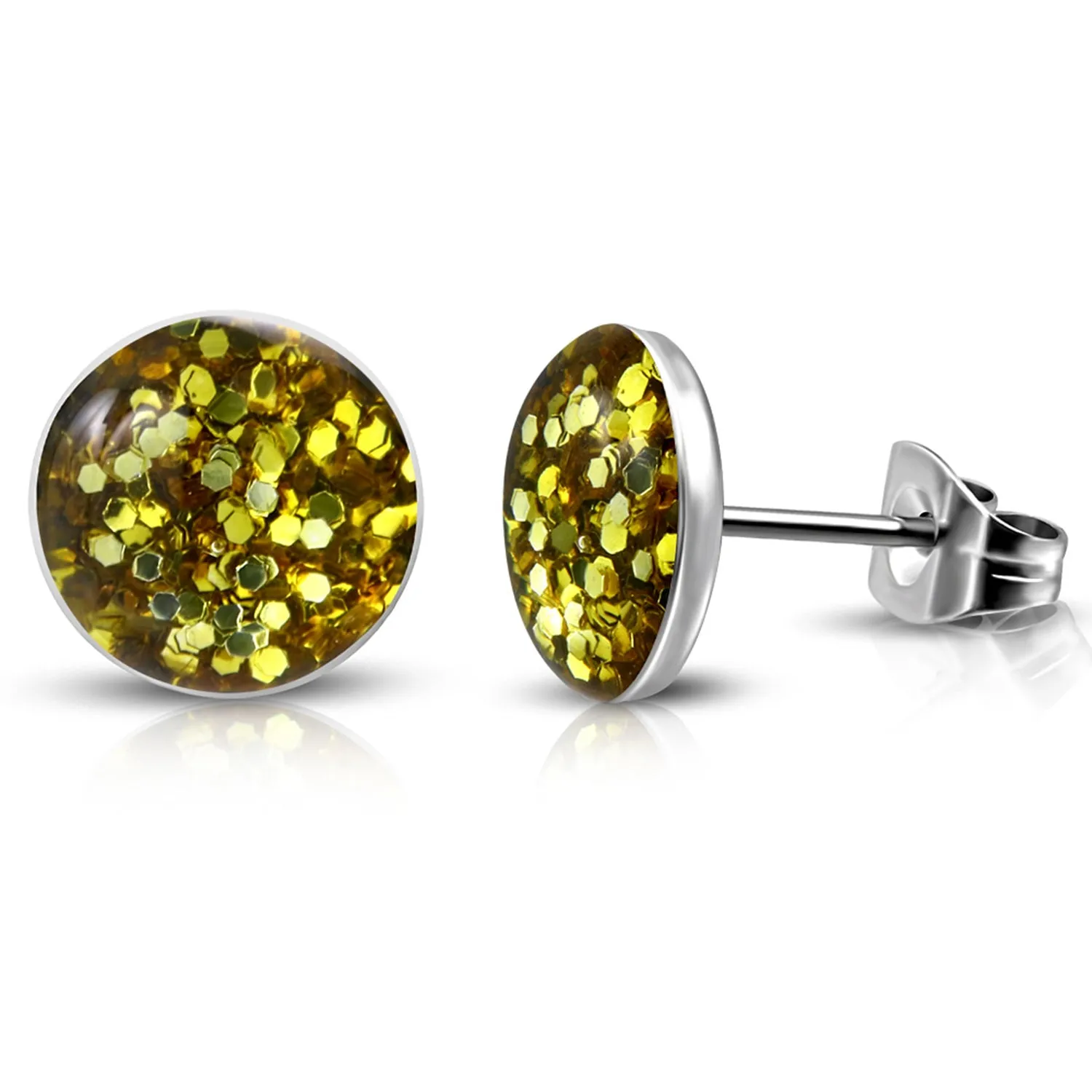 Stainless Steel Infinite Dazzling Crystal Round Circle Button Stud Earrings