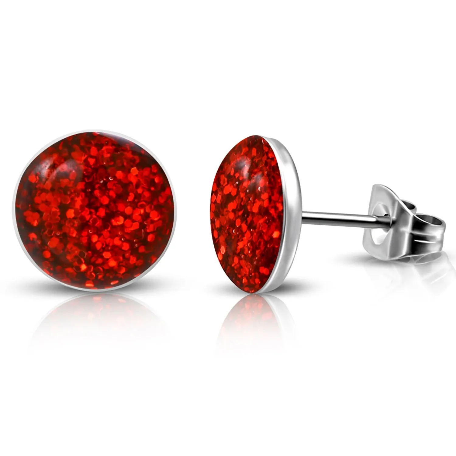 Stainless Steel Infinite Dazzling Crystal Round Circle Button Stud Earrings