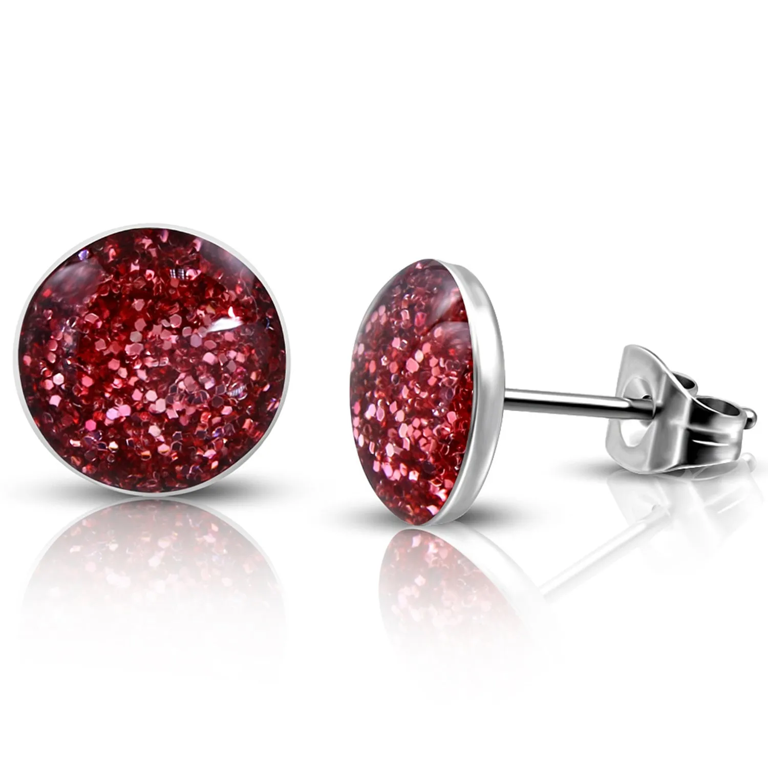Stainless Steel Infinite Dazzling Crystal Round Circle Button Stud Earrings