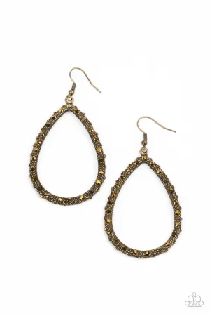 Standout Sparkle Brass Paparazzi Earrings