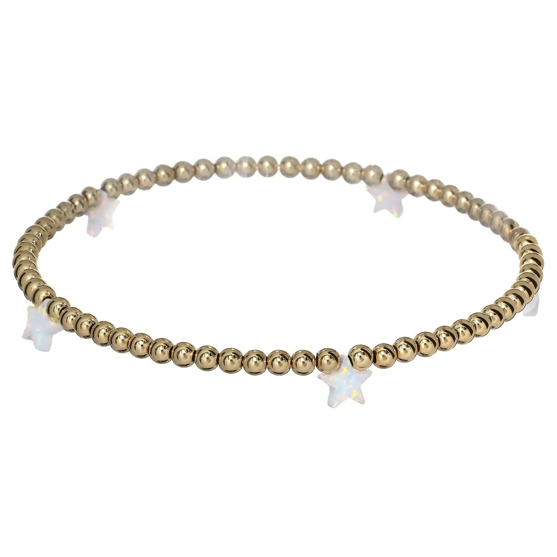 STAR BY THE YARD | Opal Charm and 14K Gold Filled Beads Bracelet