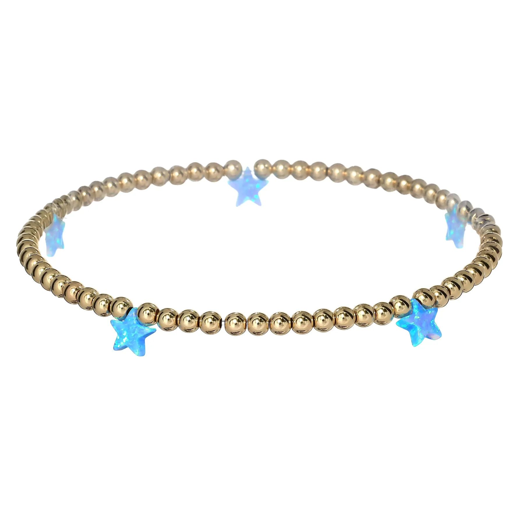 STAR BY THE YARD | Opal Charm and 14K Gold Filled Beads Bracelet
