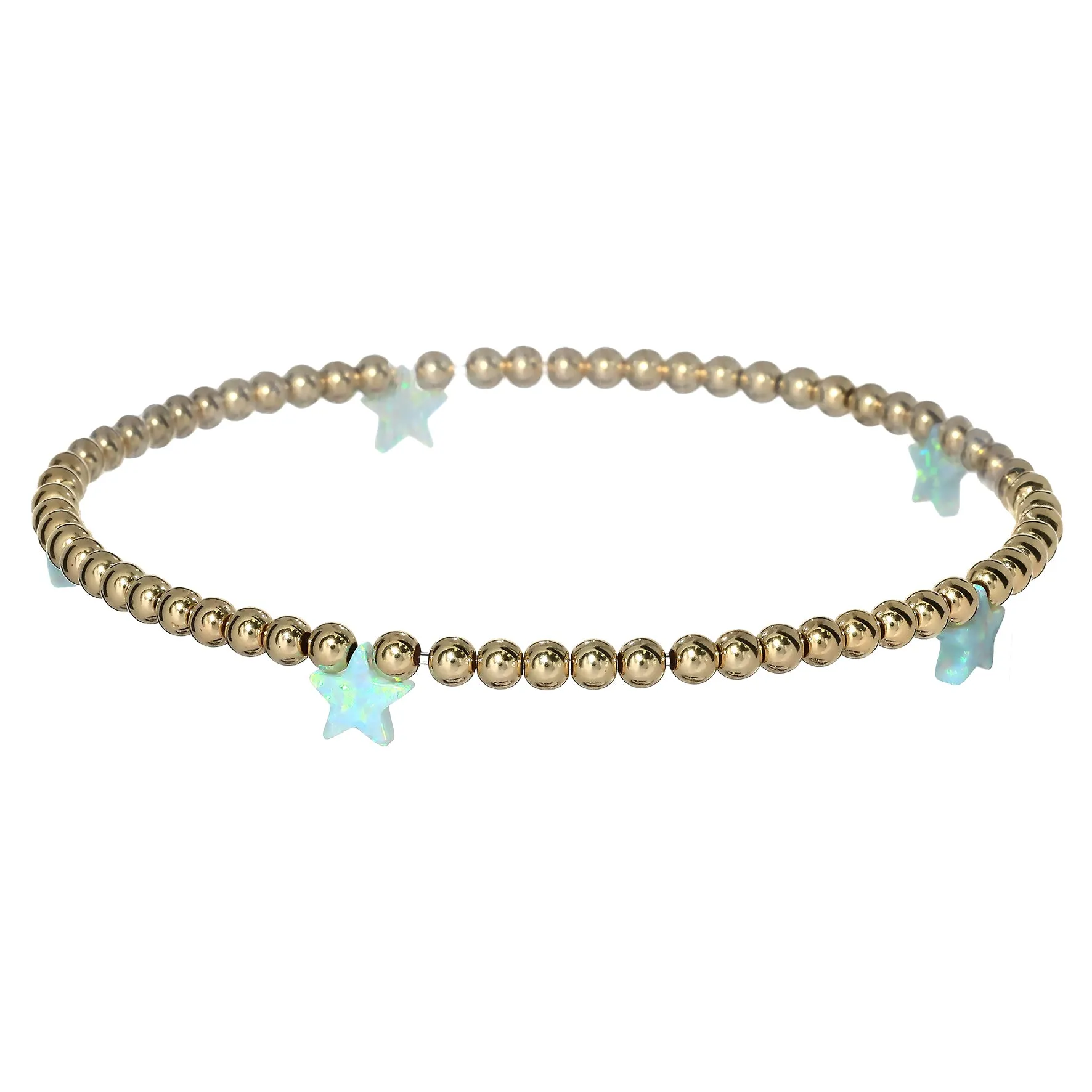 STAR BY THE YARD | Opal Charm and 14K Gold Filled Beads Bracelet