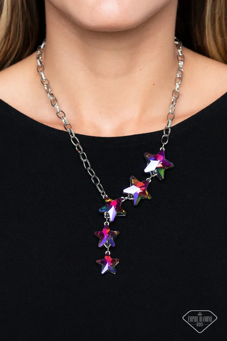 Star-Crossed Sparkle - Multi - Oil Spill Star Y Paparazzi Short Necklace - Empire Diamond Exclusive