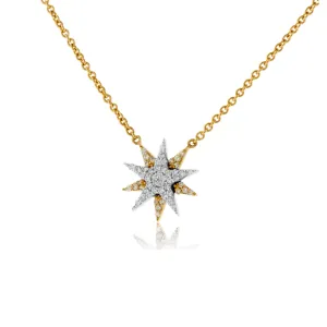 Star Diamond Burst Pendant w/Chain