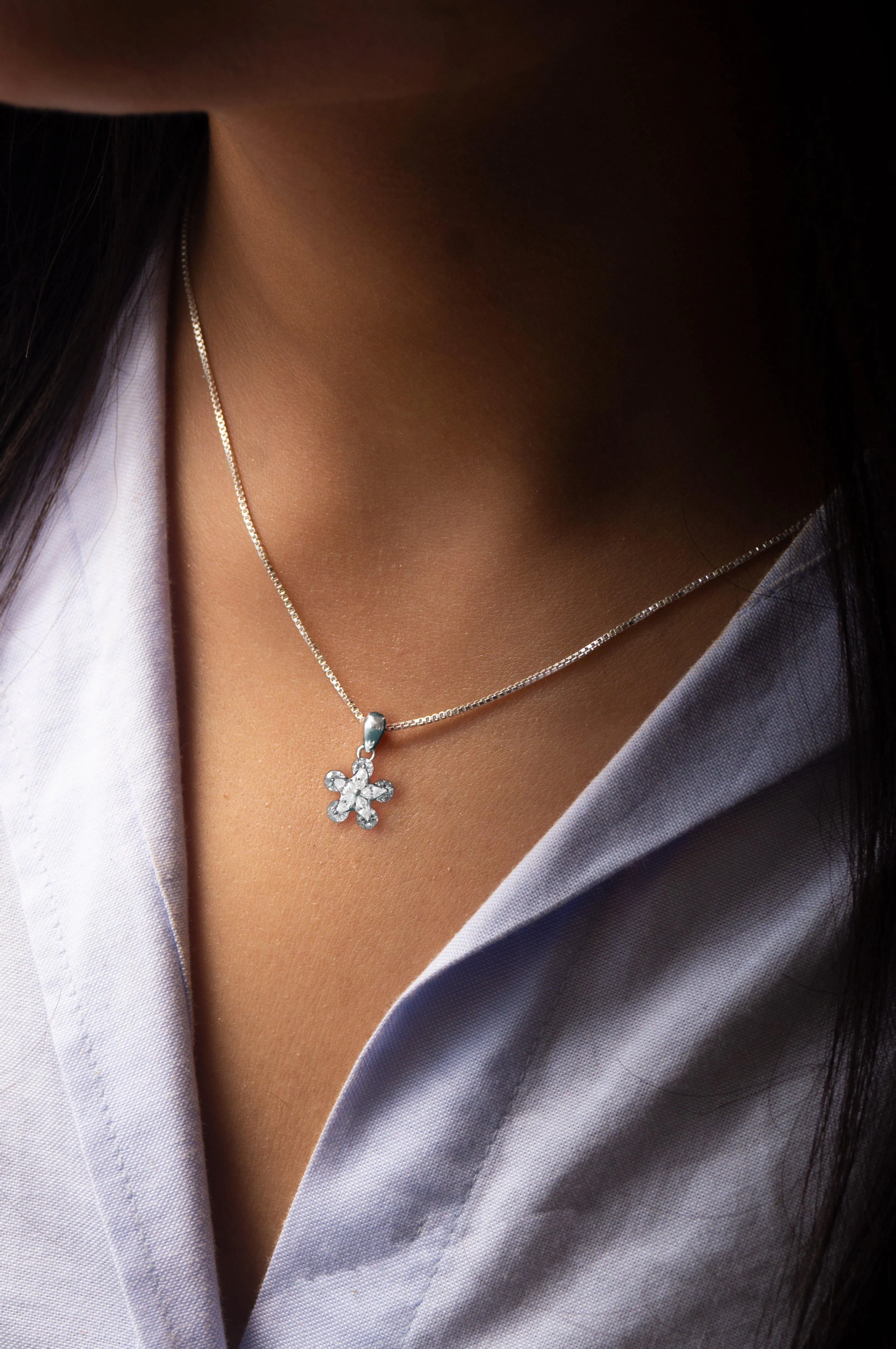 Starry Bling Sparkle Sterling Silver Pendant Set
