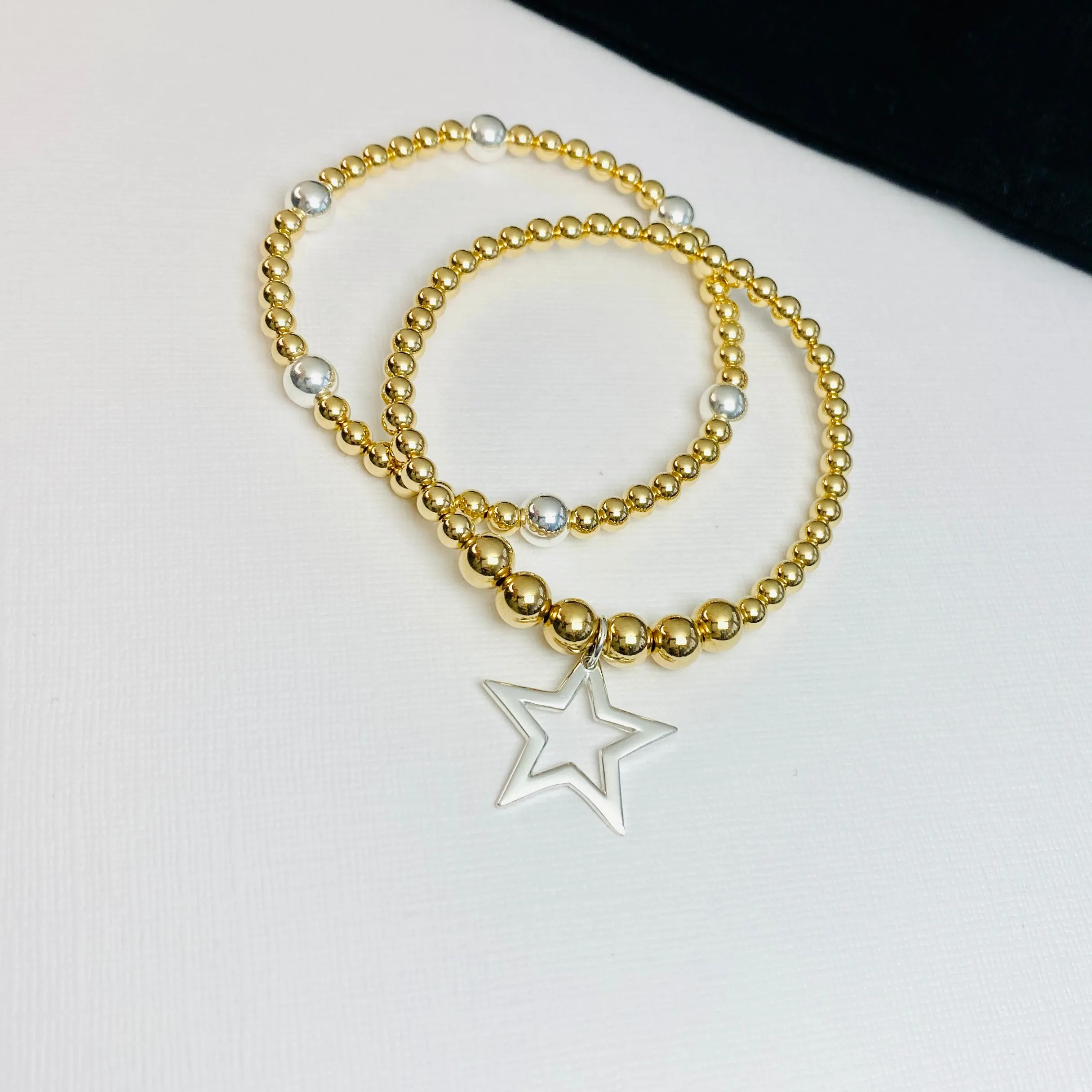 STELLAR | Gold and Silver Star Bracelet Stacking Set