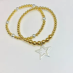 STELLAR | Gold and Silver Star Bracelet Stacking Set
