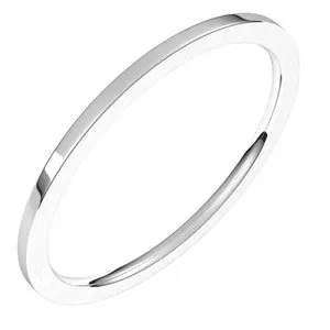 Sterling Silver 1 mm Flat Comfort Fit Light Band Size 4.5