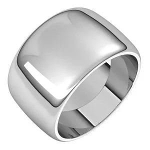 Sterling Silver 12 mm Half Round Band Size 6