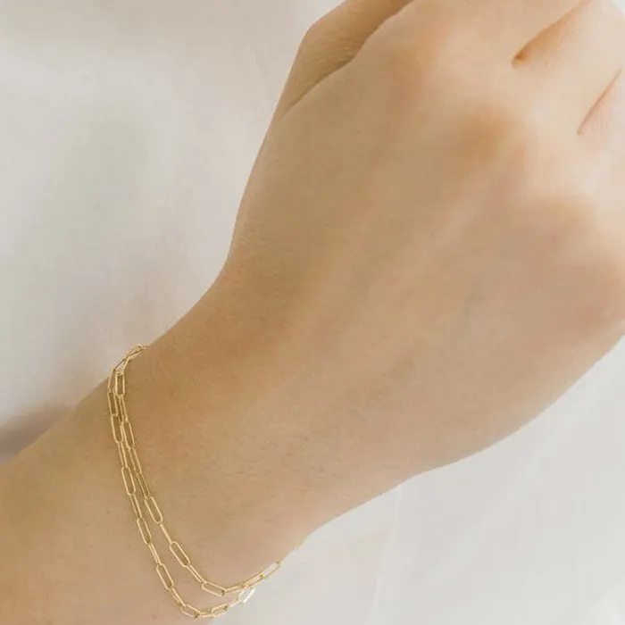 Sterling Silver (3mm) Paperclip Link Bracelet 7.5"