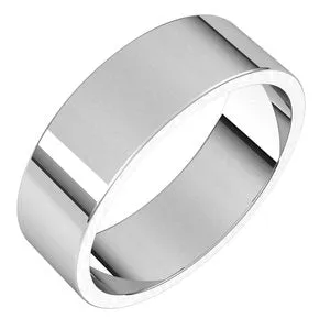 Sterling Silver 6 mm Flat Band Size 7.5