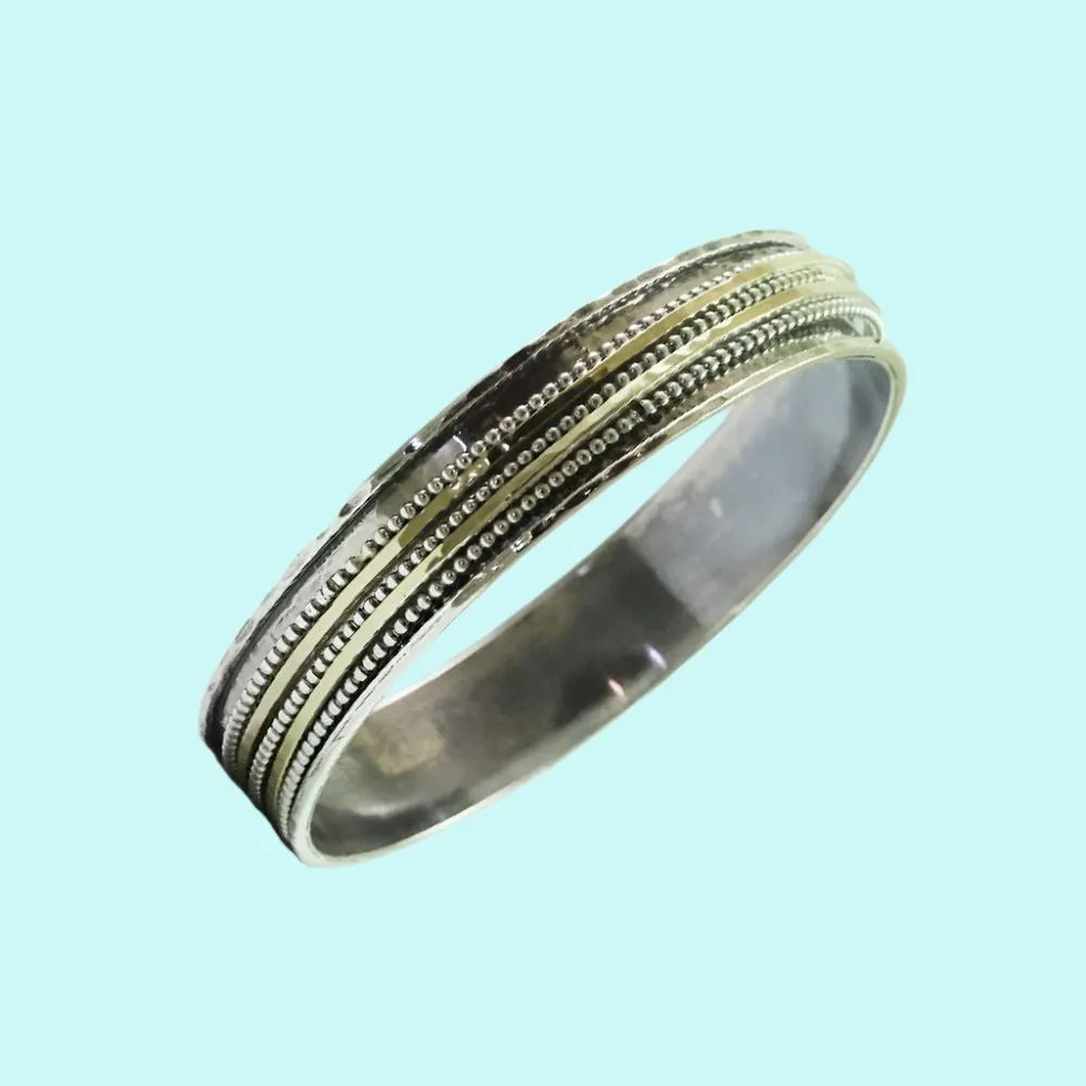 Sterling Silver and Gold Spinner Bangles, Designer Bangle Bracelets.