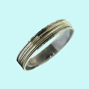 Sterling Silver and Gold Spinner Bangles, Designer Bangle Bracelets.