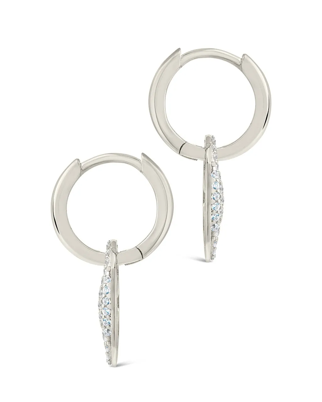 Sterling Silver Avery CZ Charm Hoop Earrings