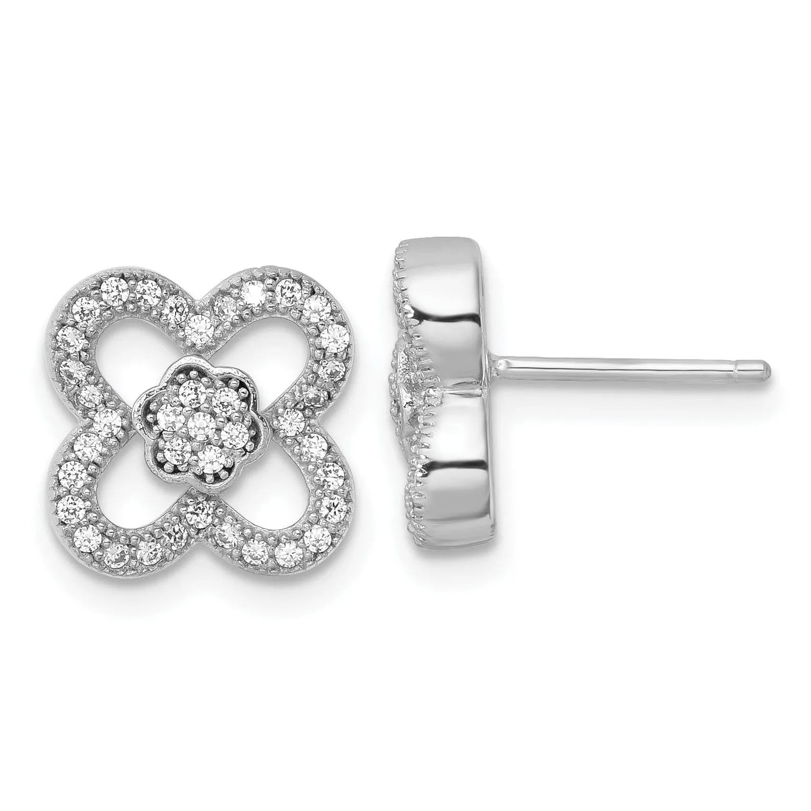 Sterling Silver Cubic Zirconia Post Earrings