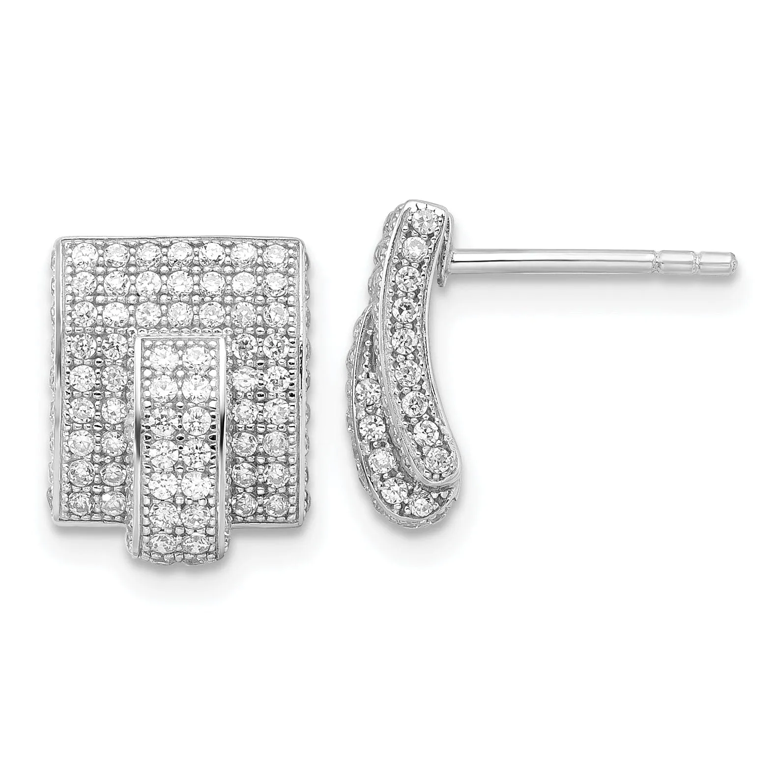 Sterling Silver Cubic Zirconia Post Earrings