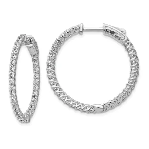 Sterling Silver CZ Hoop Earrings