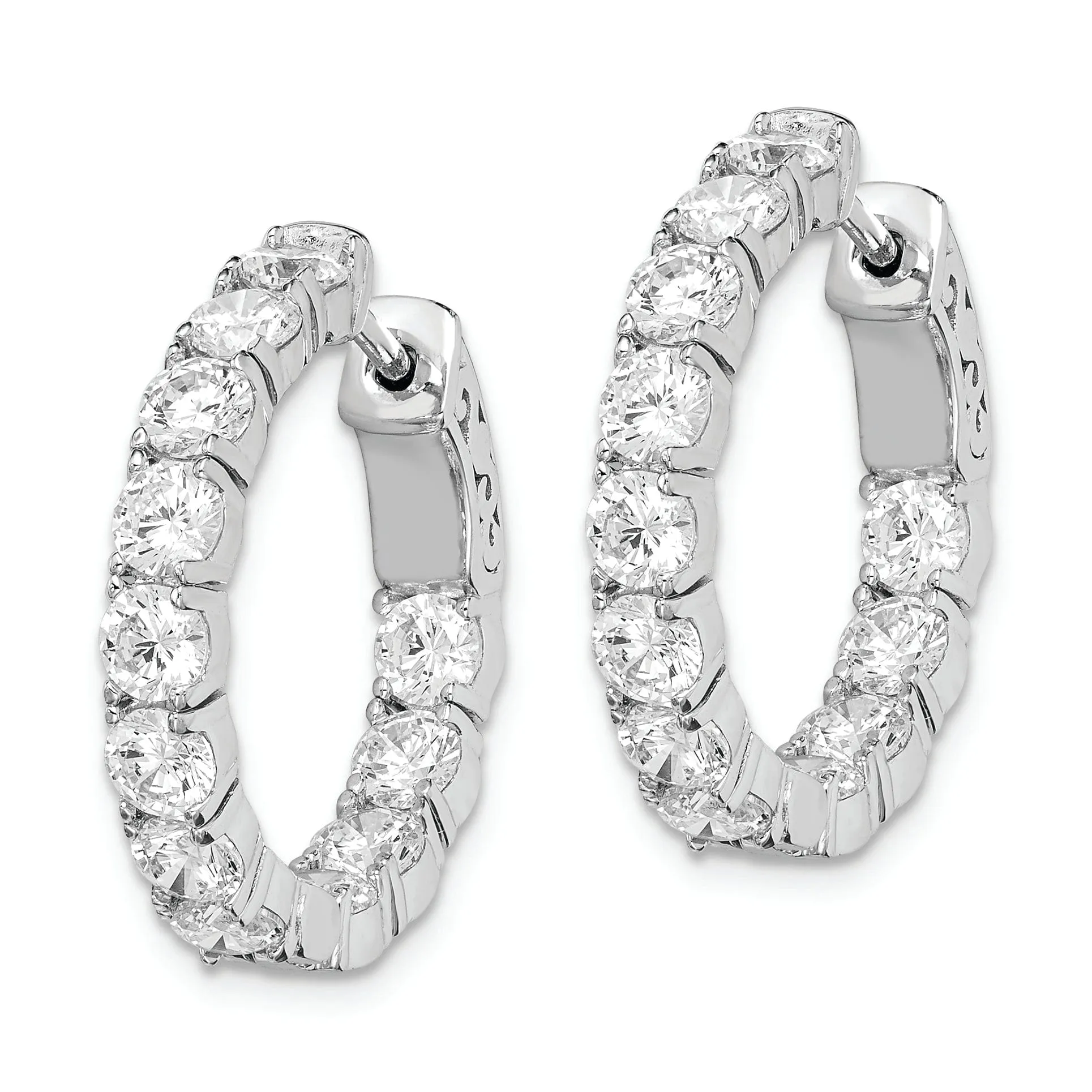 Sterling Silver CZ Hoop Earrings