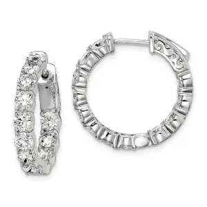 Sterling Silver CZ Hoop Earrings