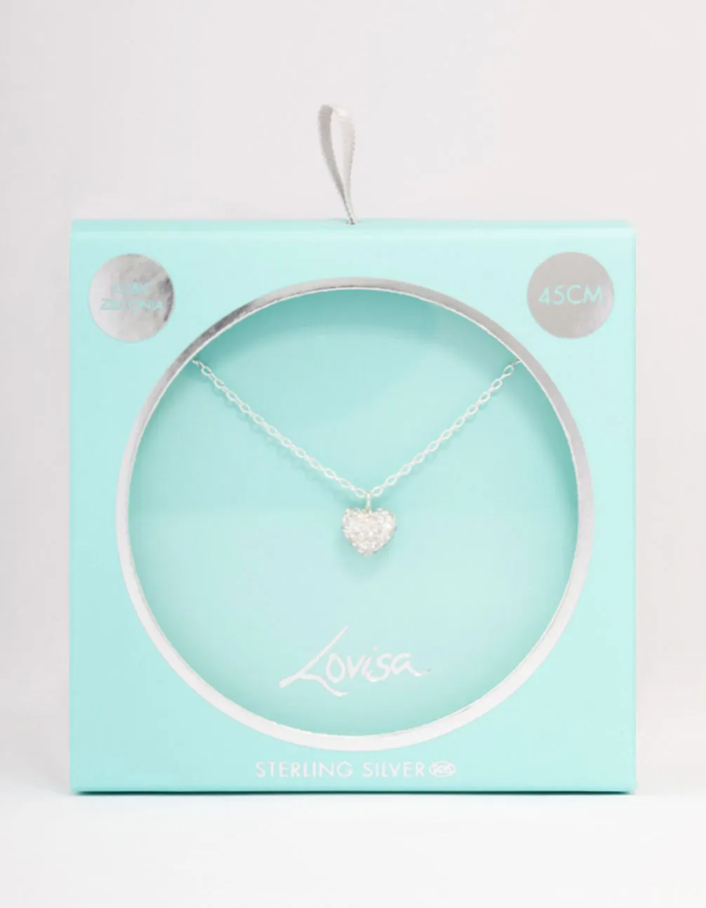 Sterling Silver Pave Heart Pendant Necklace