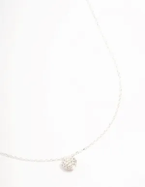 Sterling Silver Pave Heart Pendant Necklace
