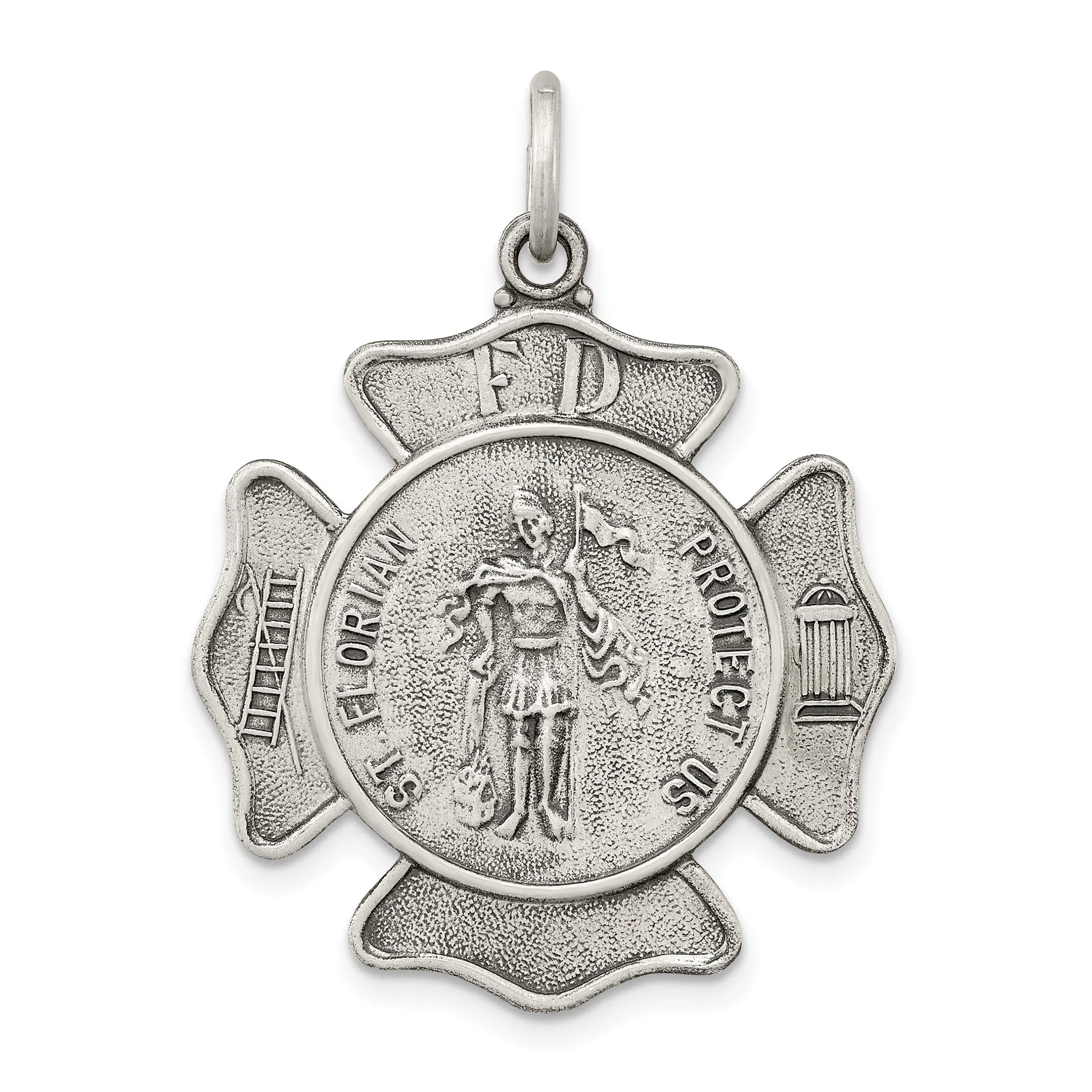 Sterling Silver Saint Florian Badge Medal