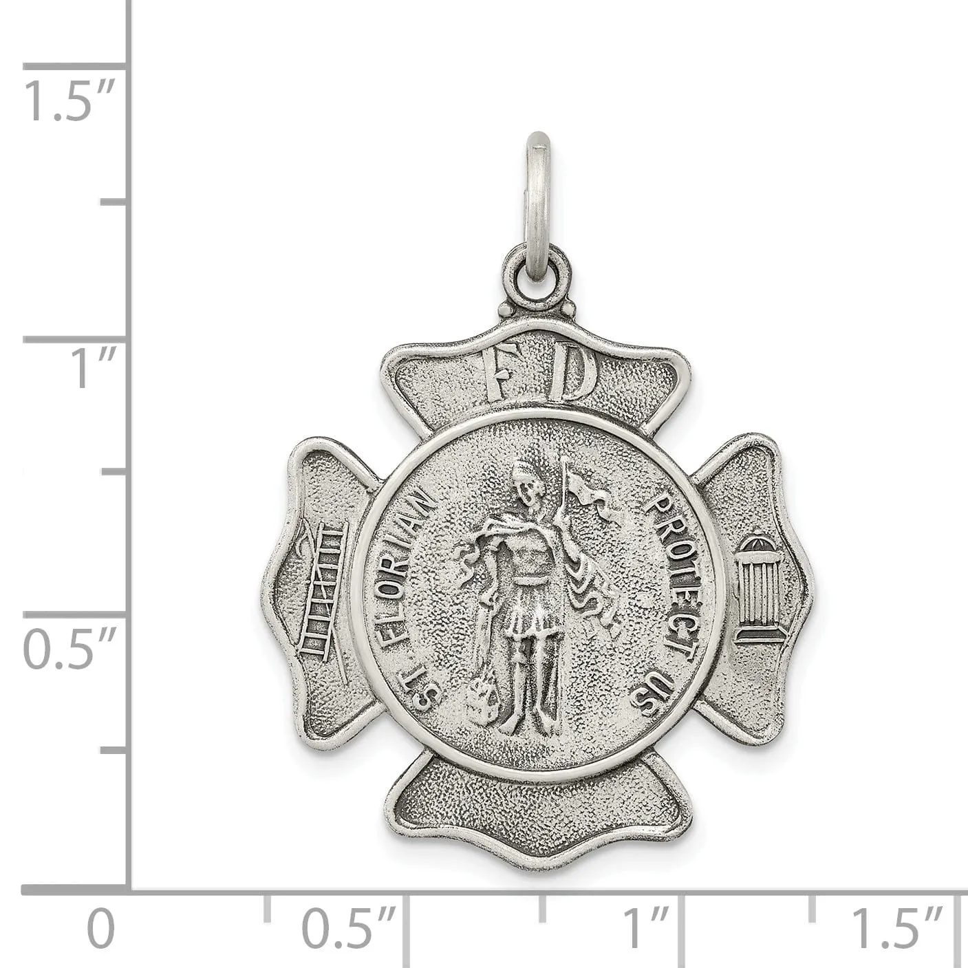 Sterling Silver Saint Florian Badge Medal