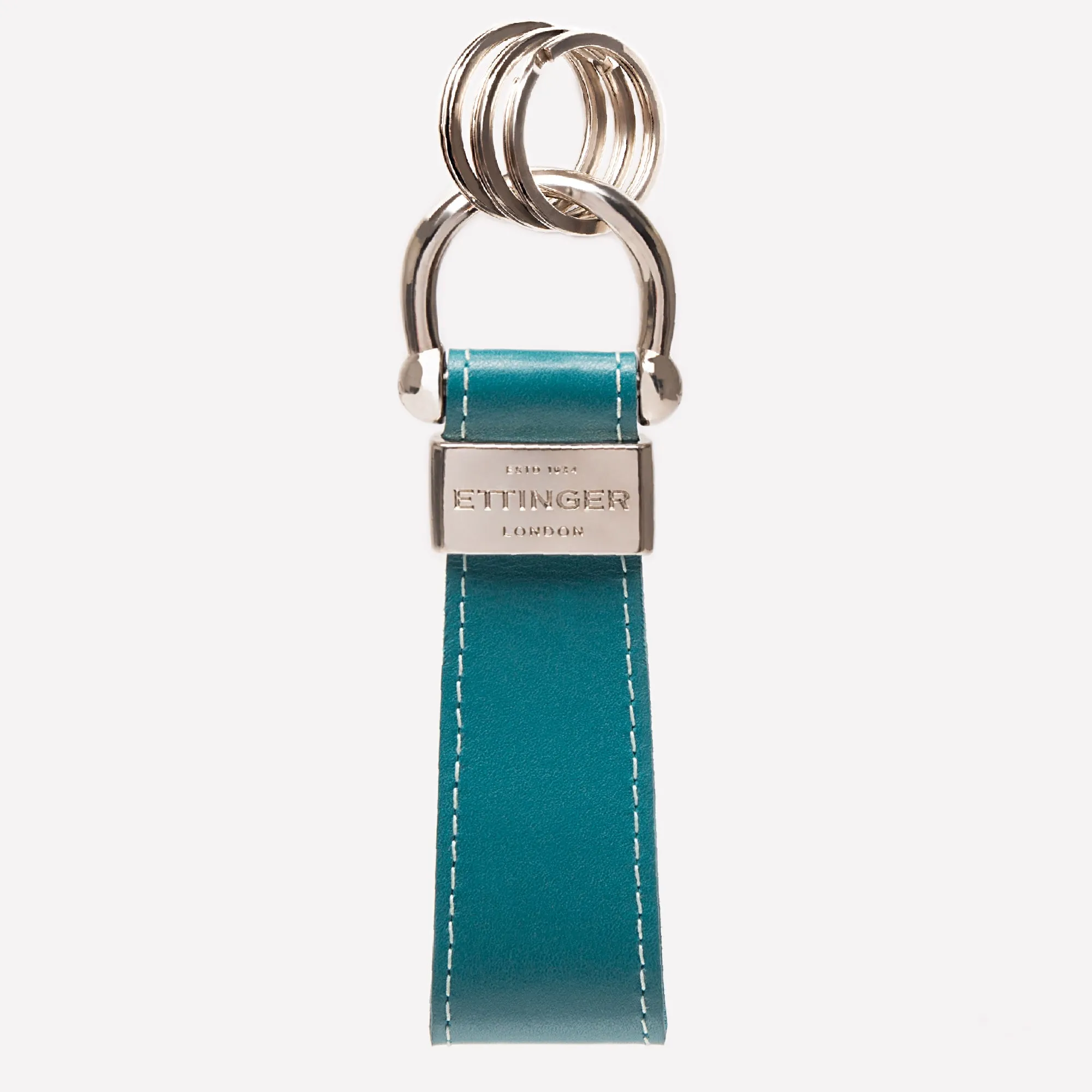 STERLING STIRRUP KEYRING - TURQUOISE