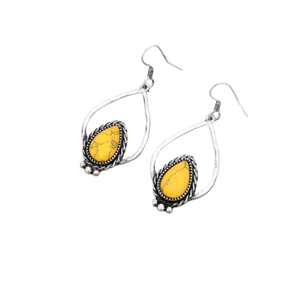 STONE HILL TEARDROP EARRINGS - YELLOW