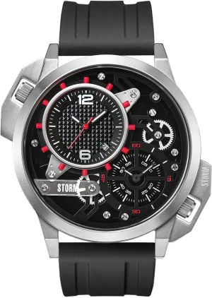 Storm Dualaton Rubber Silver Red Watch