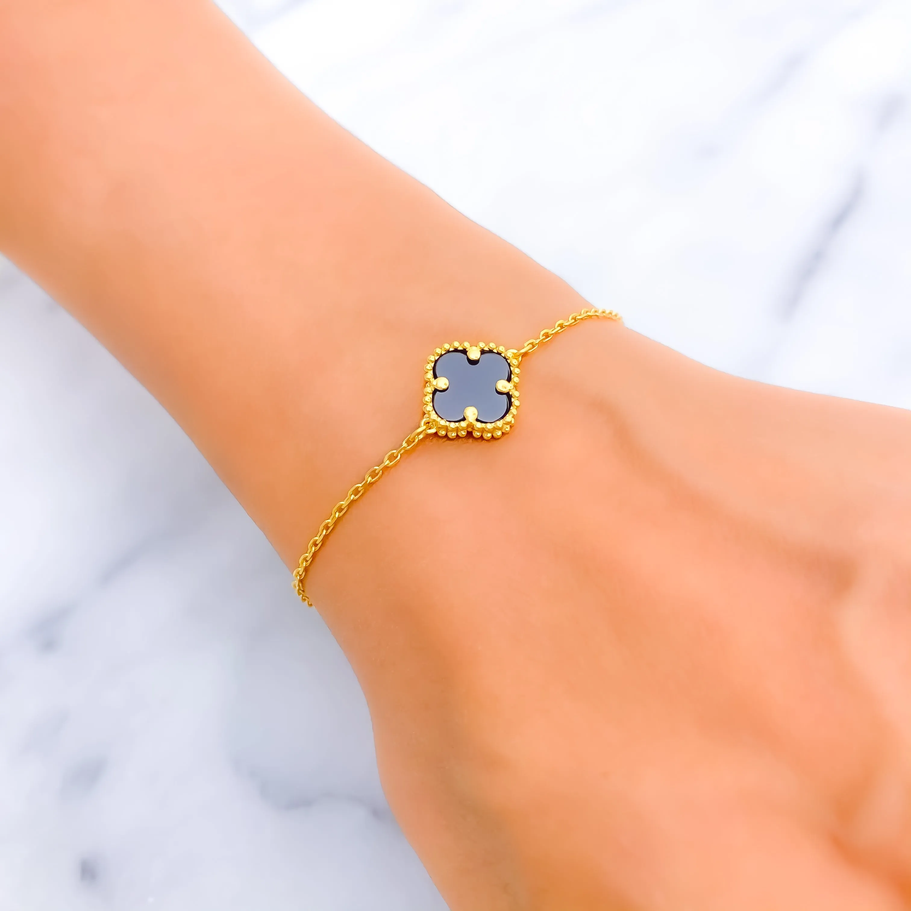 Striking Trendy 21k Gold Bracelet