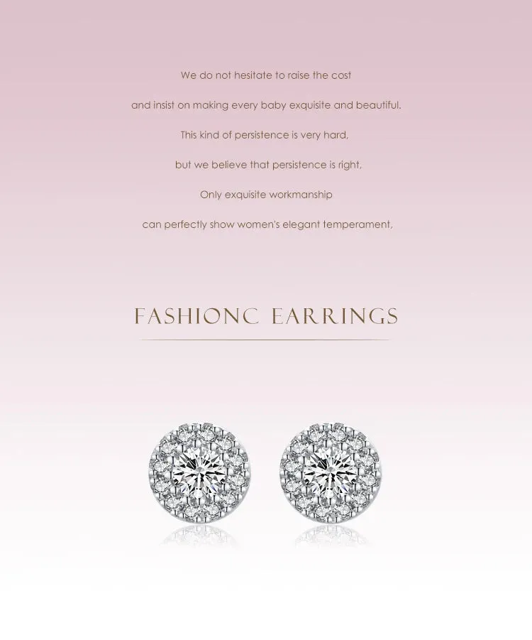 Sun Flower Dazzling Cubic Zirconia Earrings