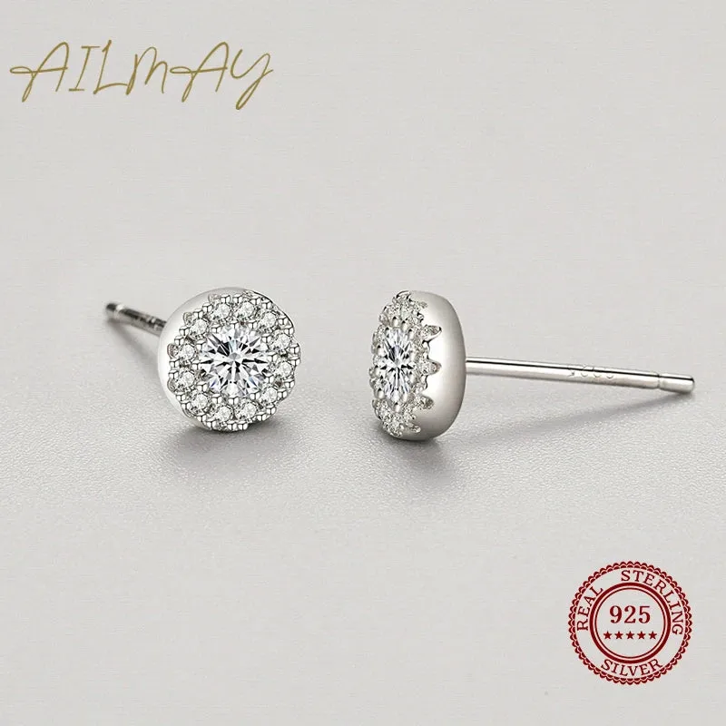 Sun Flower Dazzling Cubic Zirconia Earrings