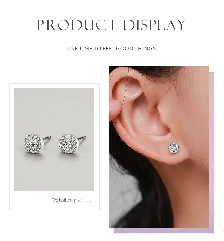Sun Flower Dazzling Cubic Zirconia Earrings