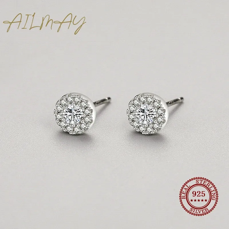 Sun Flower Dazzling Cubic Zirconia Earrings