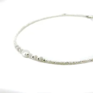 Sunkissed Pink Opal Necklace Silver