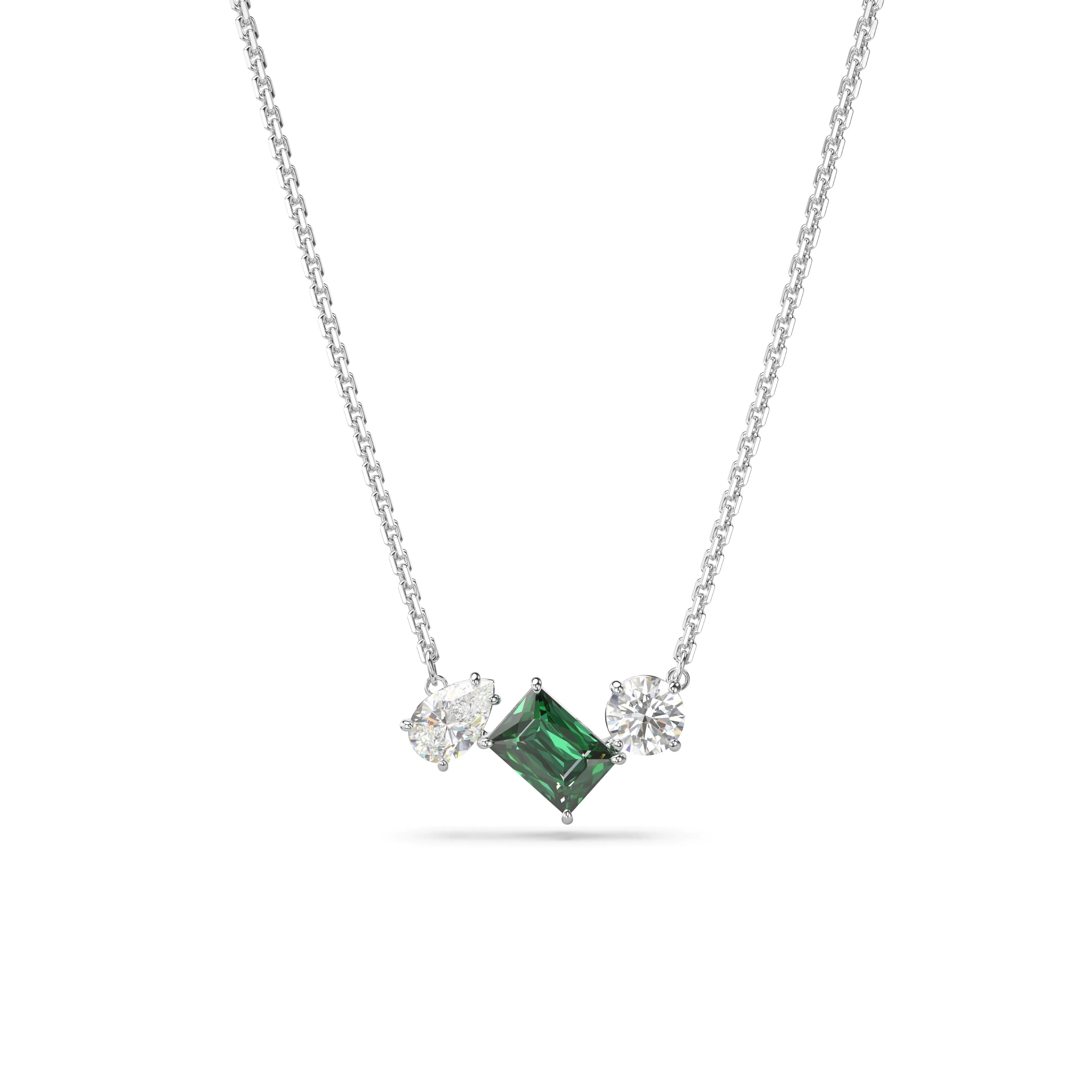 Swarovski Mesmera Rhodium Green Necklace