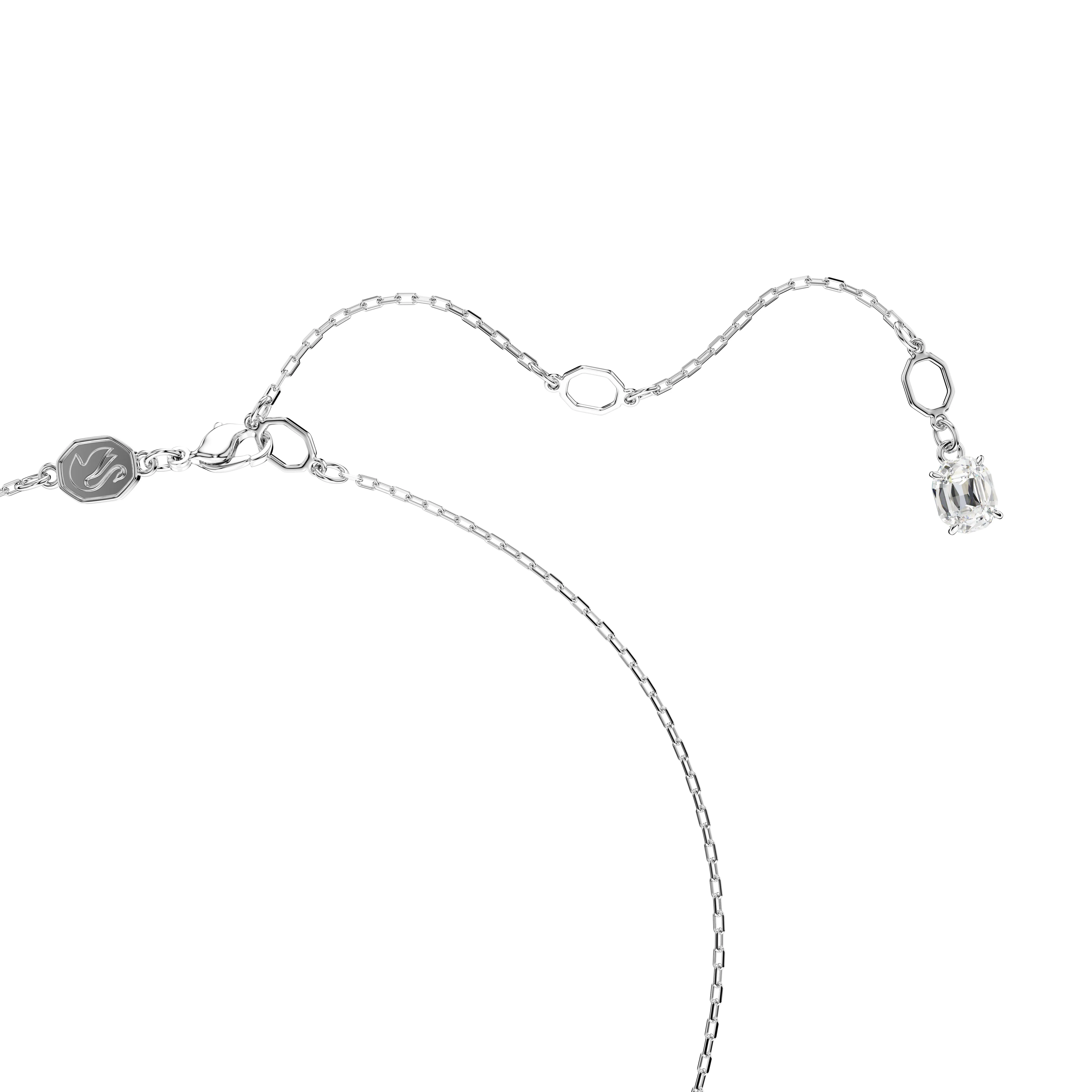 Swarovski Rhodium Black White Swan Necklace