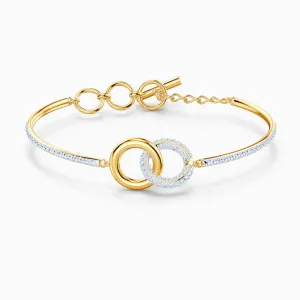 Swarovski Stone Bangle White Gold-Tone Size M