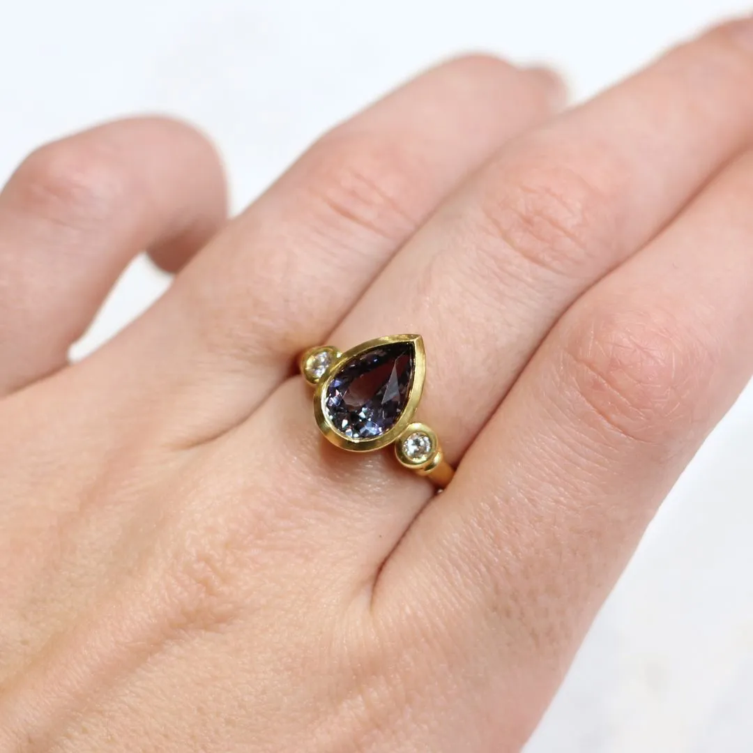 Tanzanite Diamond Engagemet Ring