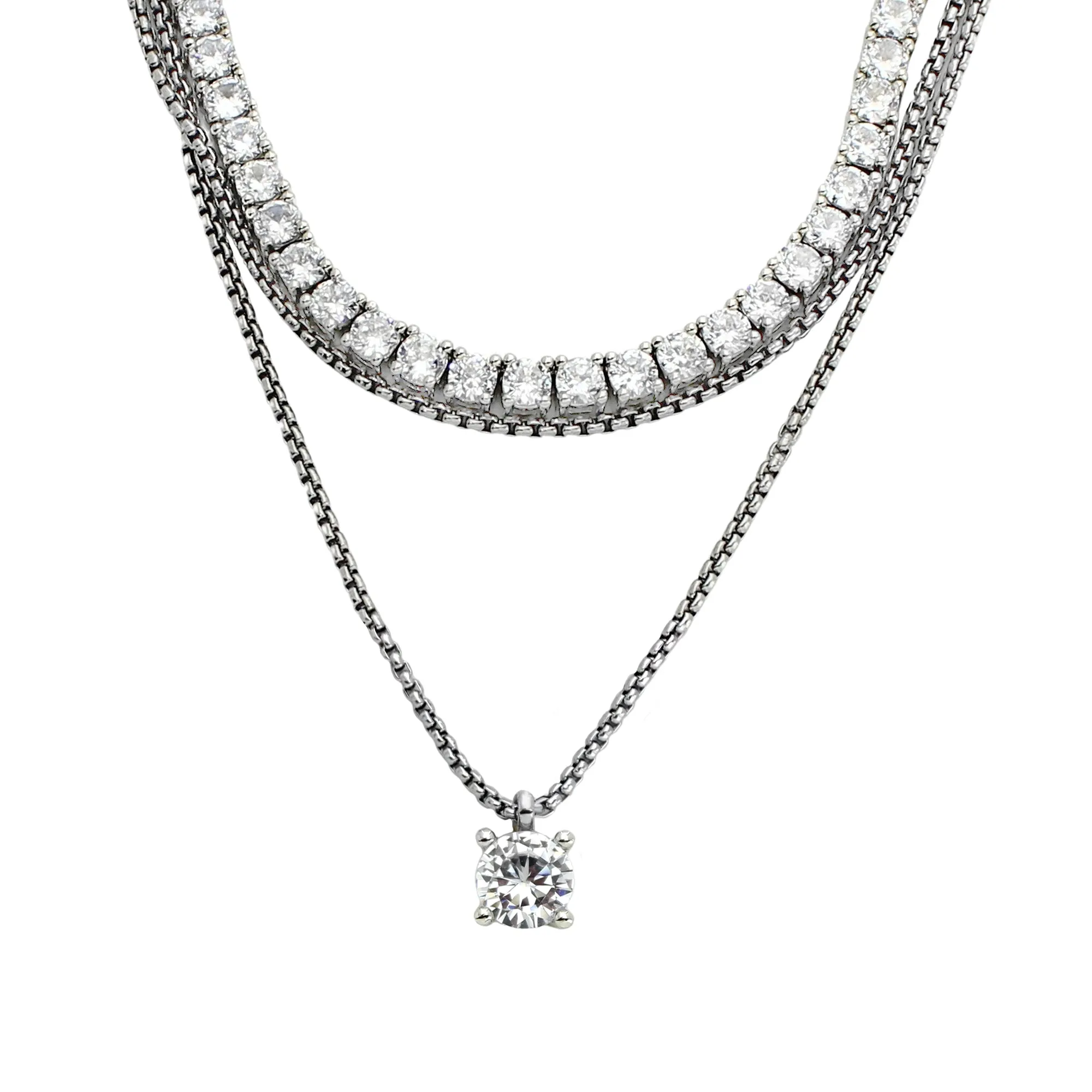 TENNIS LAYERED NECKLACE SET