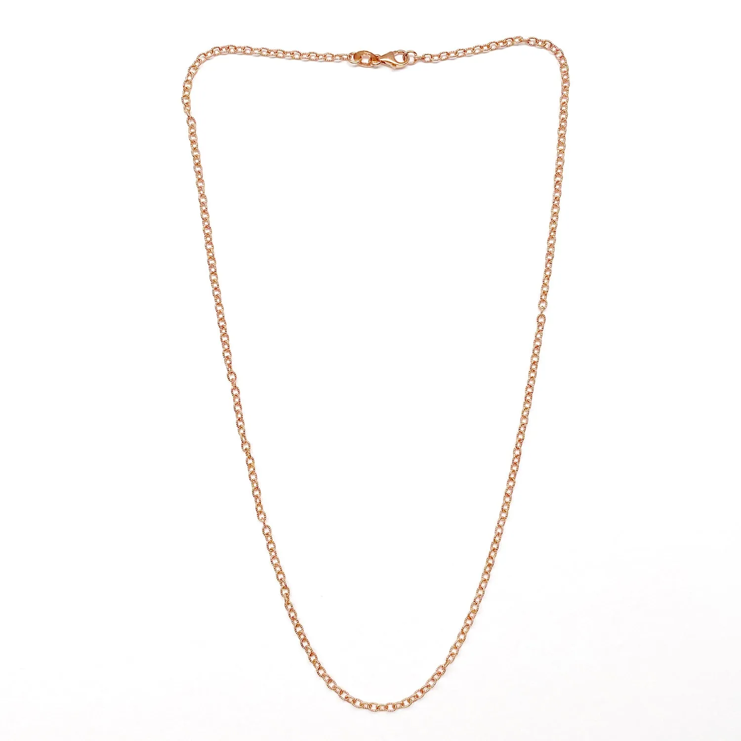Textured oval chain necklace