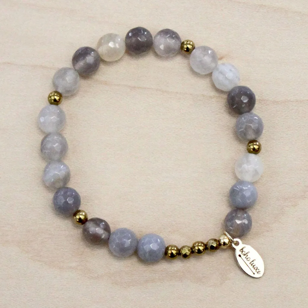 The Adaline - Greybanded Agate Bracelet